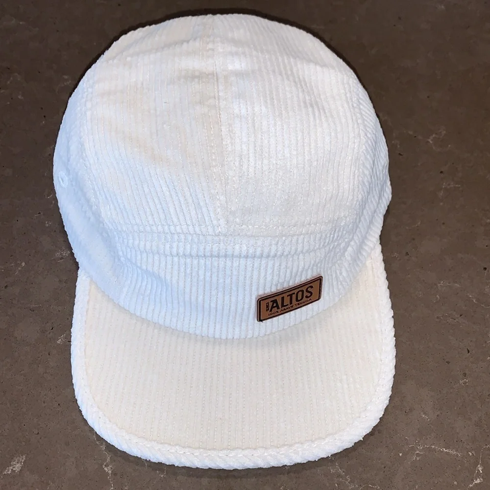 NWOT Olmeca Altos 100% Agave Tequila Cream Corduroy Strapback Baseball Cap